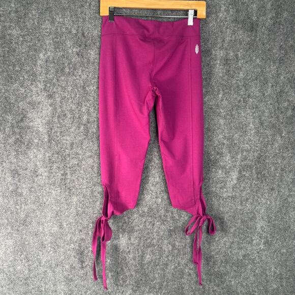 Free People Movement Womens S Fuschia Yoga Turn Out Wrap‎ Leggings Workout Capri - Picture 2 of 11